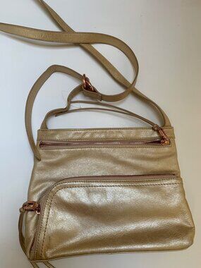 Hobo gold leather Crossbody bag